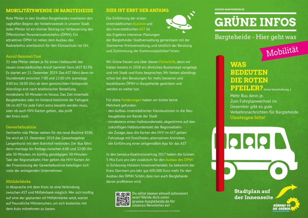 Grune Flyer Zur Mobilitat In Bargteheide